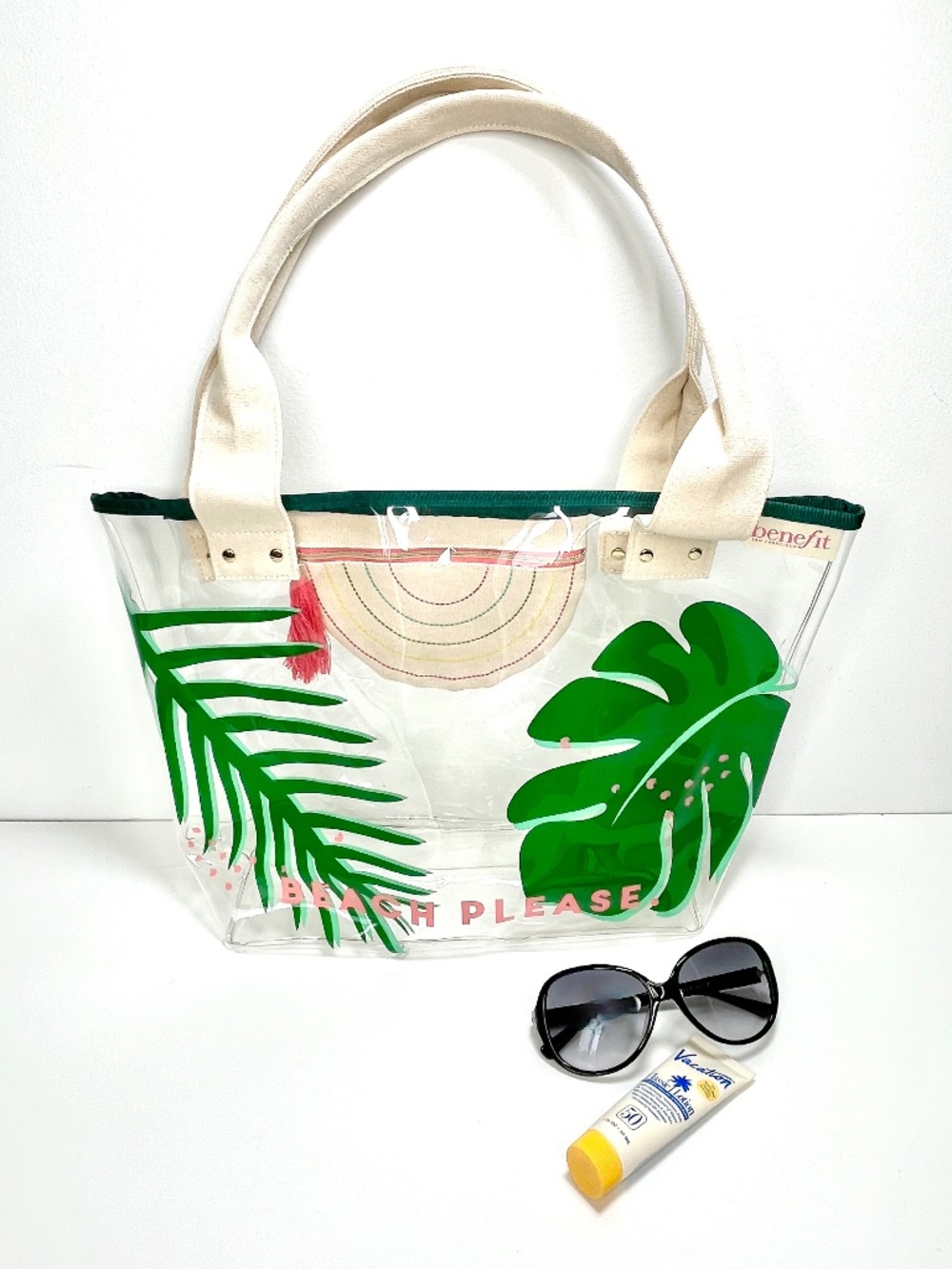 Benefit Cosmetics "Beach Please" Hoola Clear Tote Bag